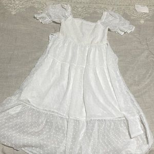 White Tea-length Summer Dress